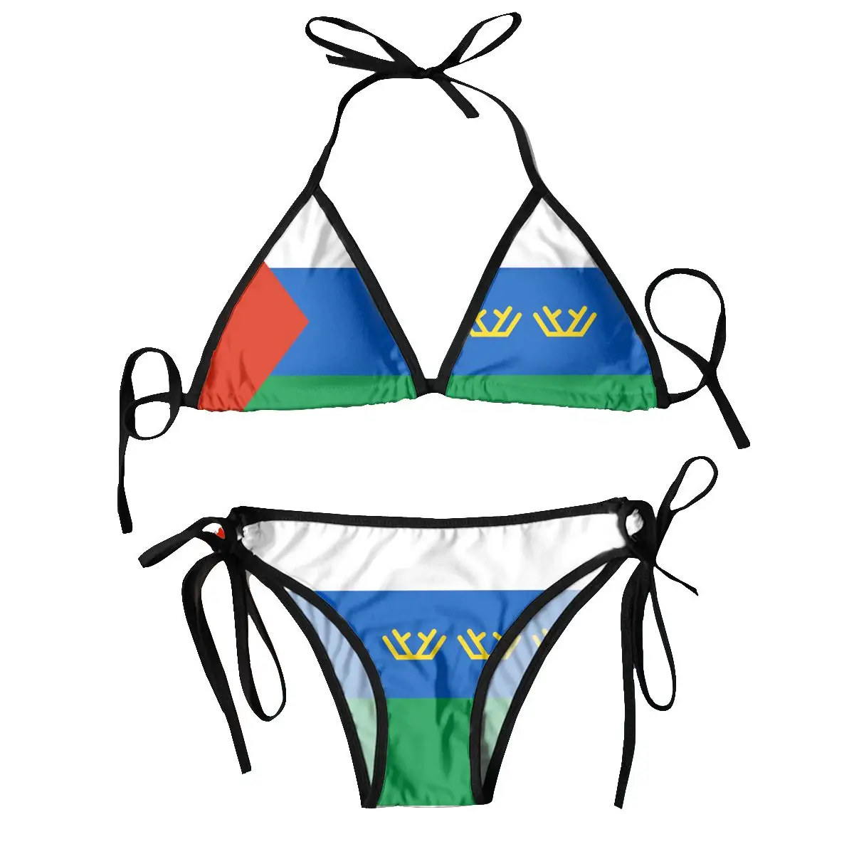 

Womens Swimwear Two Piece Vacation Outfits 2024 Bikinis Sets Tyumen Oblast Flag