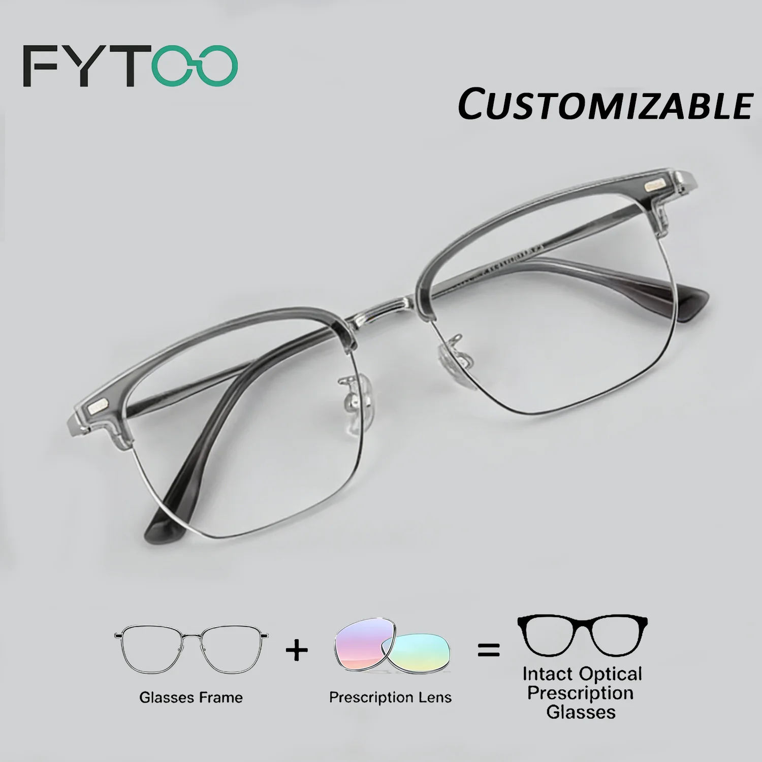 

Same gender myopia glasses, anti blue light prescription glasses, fashionable eyebrow frame with adjustable prescription degree