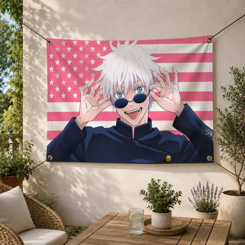 Hot-Blooded Jujutsu Kaisen Flags Decorative Flag Banner for Outdoor Garden Yard Camping Party Home Wall Hanging Decor