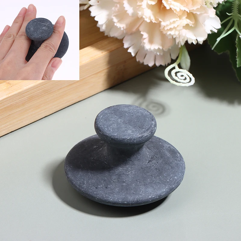 

1Pc Smooth Mushroom Shape Face Massage Stone Lava Basalt Hot Stone For Spa Massage Therapy Body Facial Massage Stone