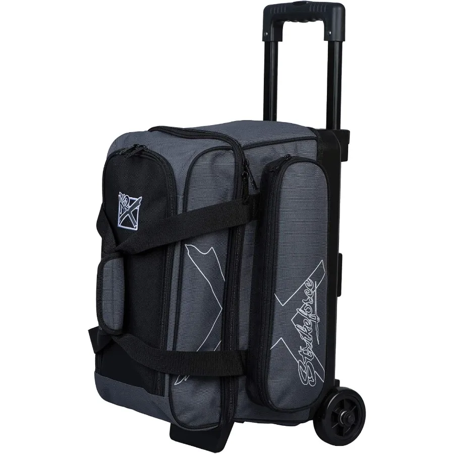 

KR Strikeforce Hybrid X Double Roller Bowling Bag with Dual Ball Compartments Dedicated Shoe Storage Cleaning Supplies Organize