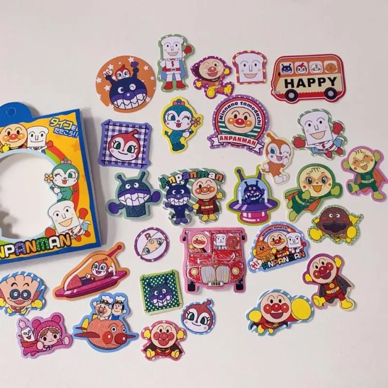 Anime Cartoon Anpanman Baikinman Stickers Kawaii Shokupanman Luggage Water Cup Creative Decoration Student Child Peripheral Gift