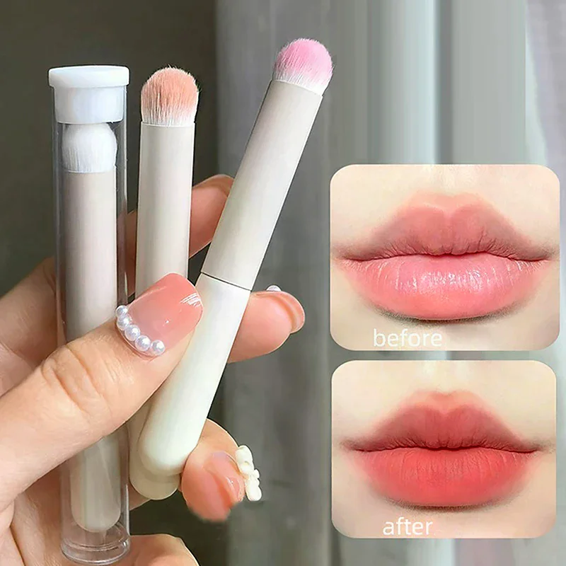 Mini Lip Brush Round Head Portable Makeup Brush Lipstick Brush Beauty Cosmetic Multifunction Concealer Brush