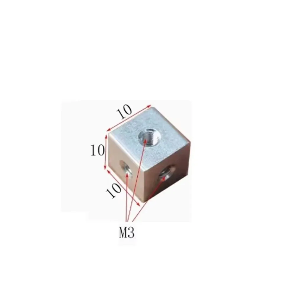 10pcs 10PCS Aluminum Threaded Cube M3 Tapped Threaded 6 Sides M3 Tapped Block 6-Way Aluminum Cube Block