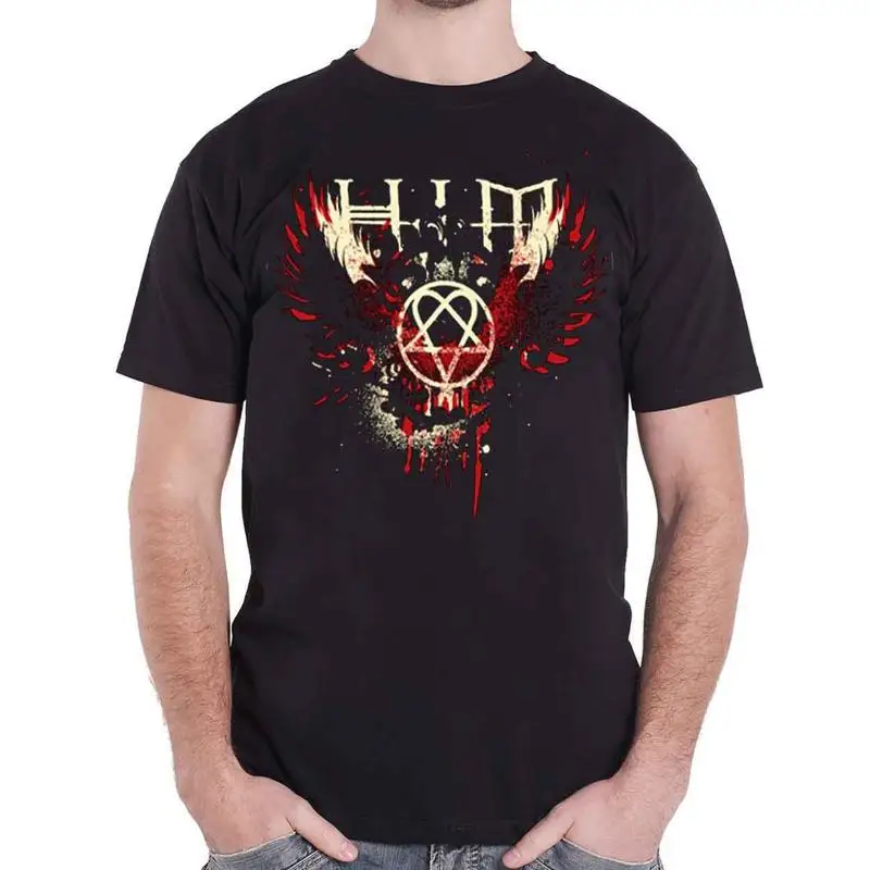 

Футболка HIM с логотипом группы Wings Splatter, официальная мужская черная