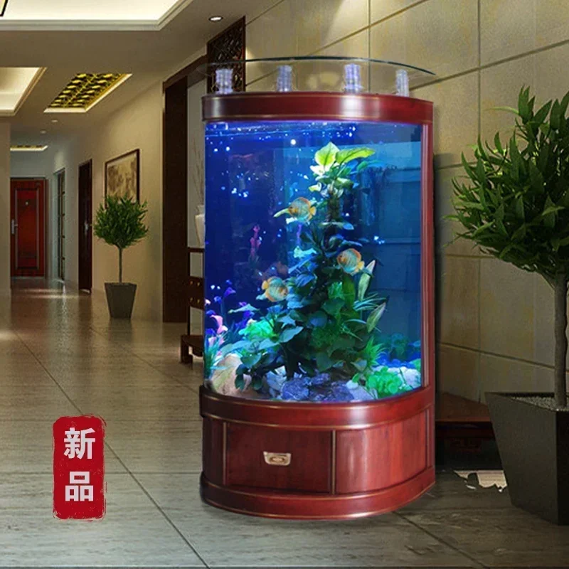 Floor Living Room Chinese Light Luxury Home Small and Medium Ecological Aquarium