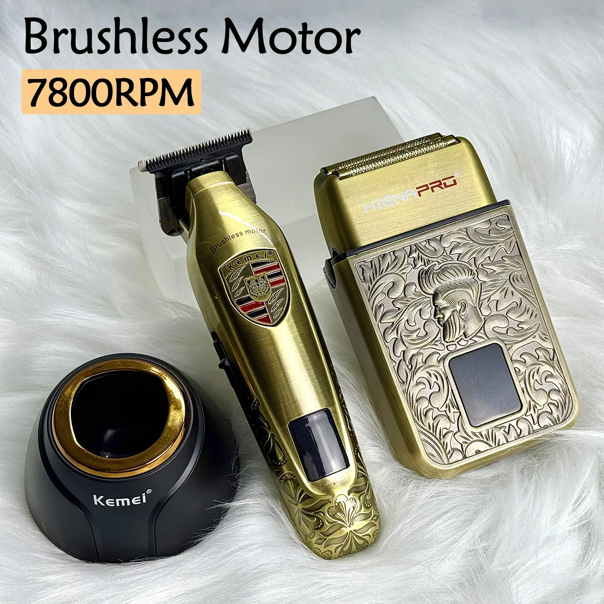 

Профессиональный триммер для волос, цельнометаллический парикмахерский, электрический, беспроводной, 7800 об/мин, бесщеточный двигатель, машинка для стрижки волос, металлическая сабельная бритва