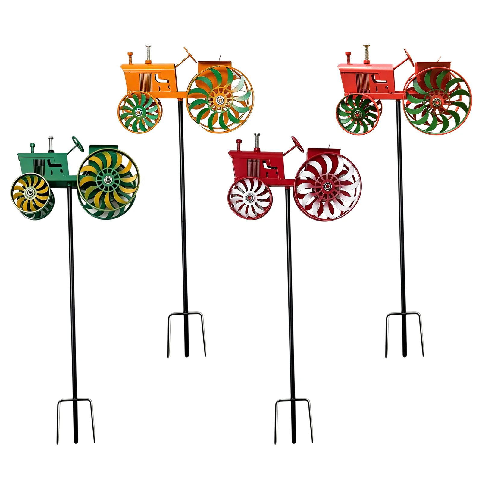 Tractor Wind Spinner Sun-resistant Unique Outdoor Sculptures Windmill Decorative Stake for Patio Yard Garden for Friends Family