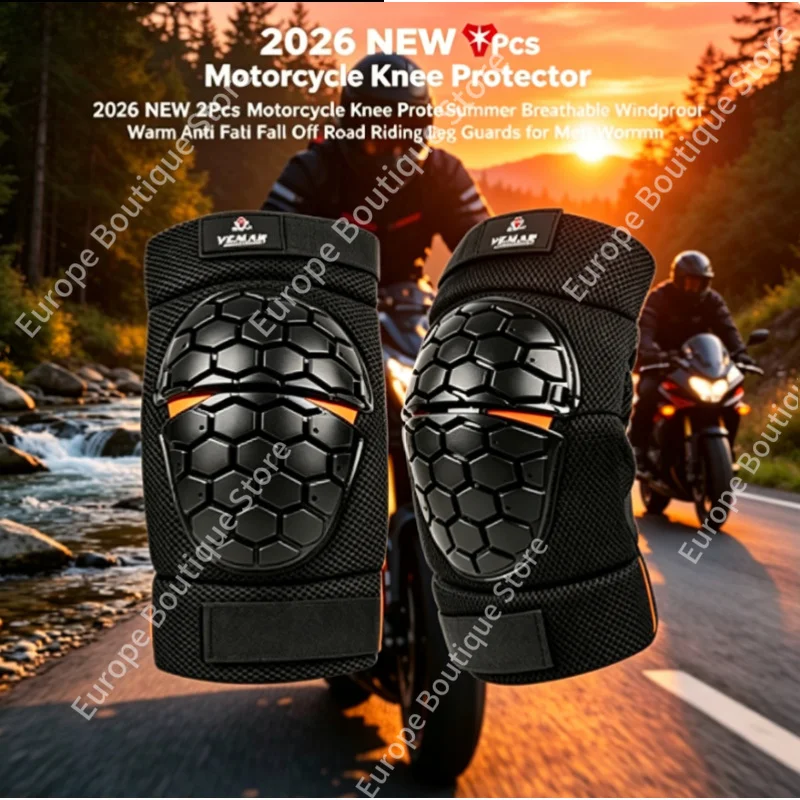 

2026 NEW Men Women 2Pcs Summer Breathable Motorcycle Knee Protector Anti Fall Off Road Riding Leg Guards
