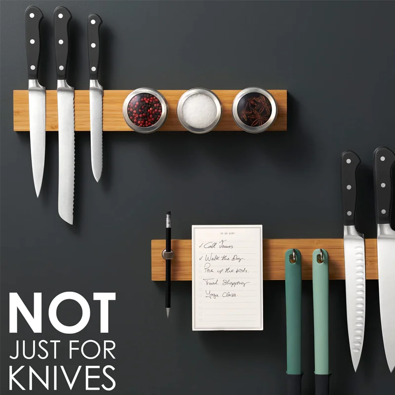 Magnetic Knife Holder 1 Pcs 16inch Premium Acacia Wood Magnetic Knife Strip Heavy Duty Magnet Strip for Knives