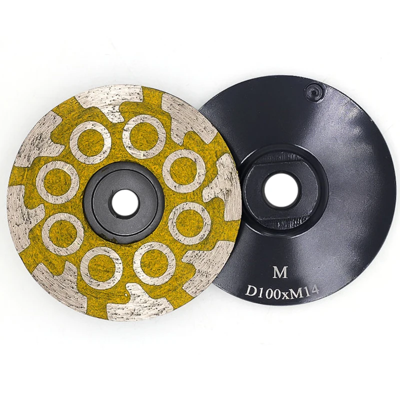 Imagem -02 - Diamond Bowl Stone Grinding Disc Almofada de Polimento de Mármore de Concreto Rebarbadora Rebolo Bloco Abrasivo 100 mm 1pc