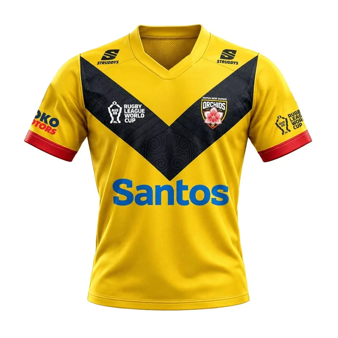 26-27 New Papua New Guinea Men's Rugby Jersey 3D Printed Comfortable Breathable T-shirt Suitable for Daily Training Wearing Top