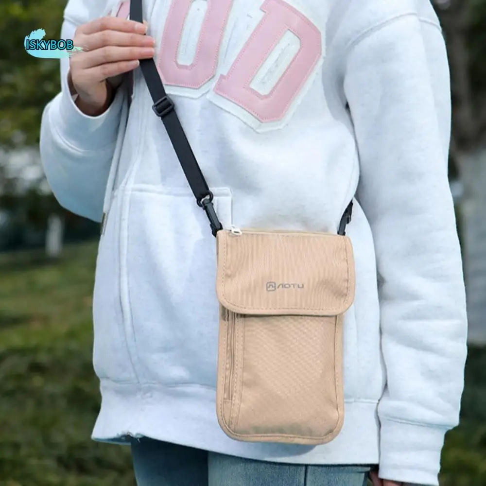 

Travel Accessories Travel Wallet Khaki Black Ticket Holder Passport Wallet Zipper Passport Protective Cover Travel Neck Pouch