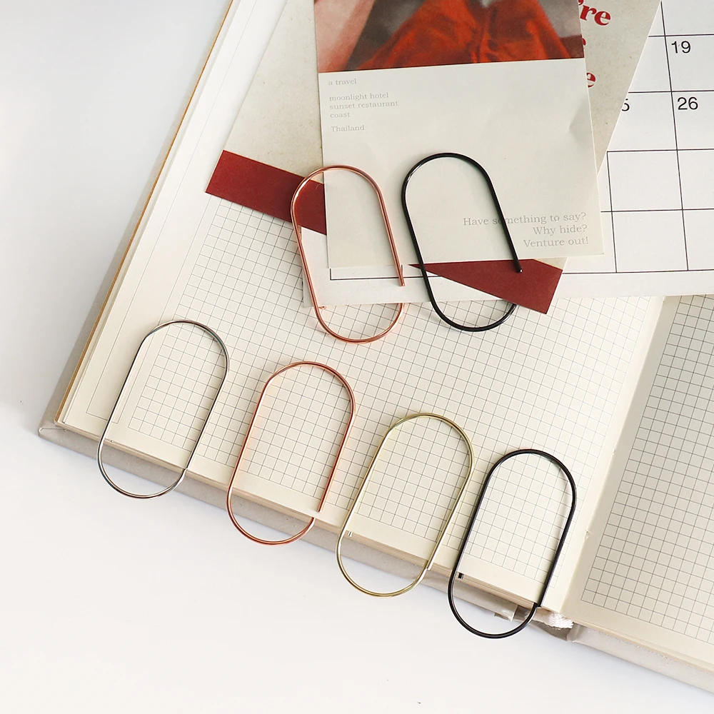 TUTU factory supply 25pcs/15pcs 50x25mm large size paper clips 4 colors available large wide paper clips on Promotion