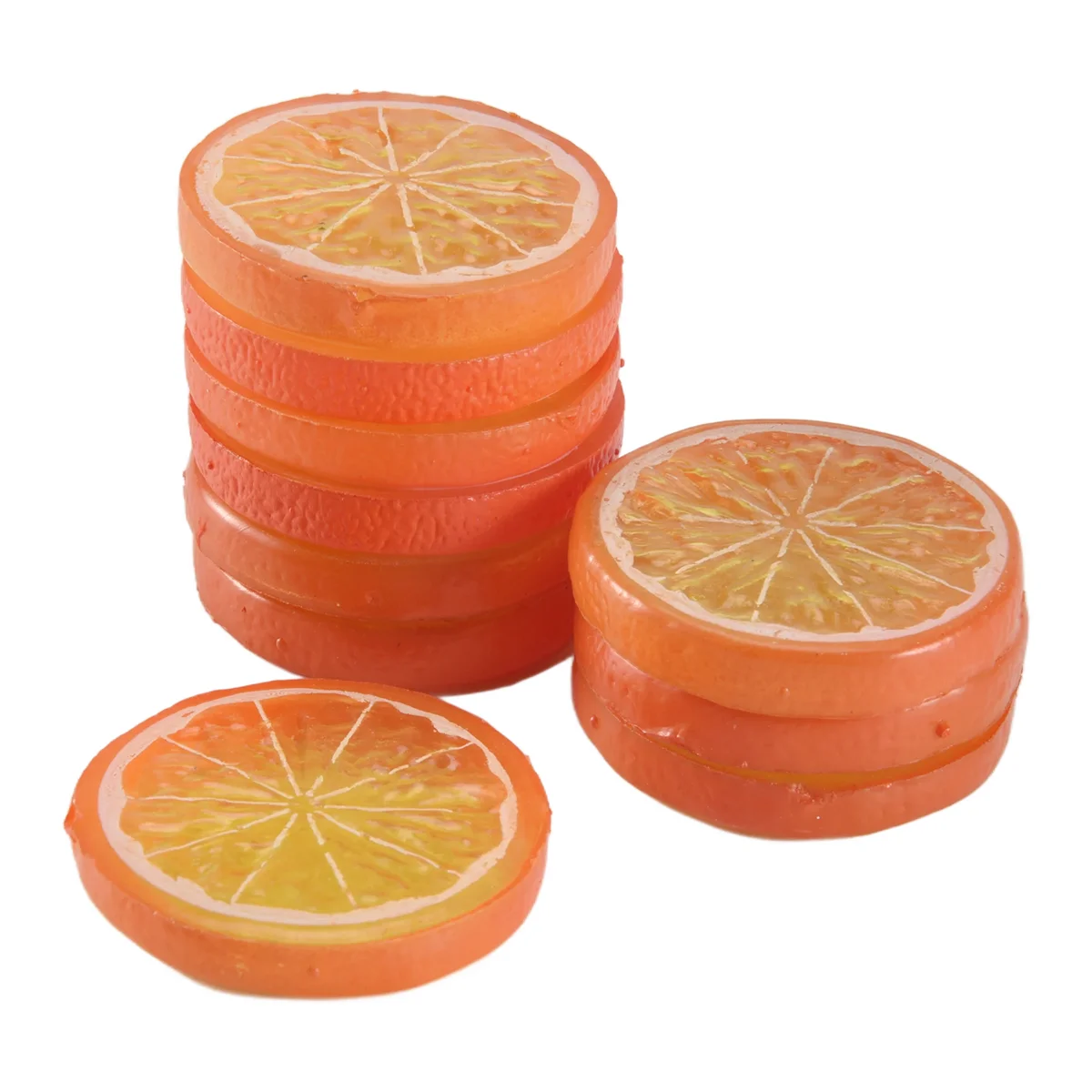 10 Pcs Fake Lemon Slice Artificial Fruit Highly Simulation Lifelike Model for Home Party Decoration Orange