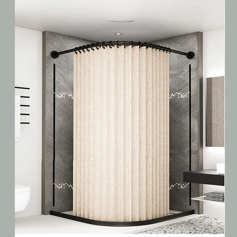 Thickened Toilet Non-porous Corner Magnetic Folding Invisible Shower Curtain Waterproof and Mildew-proof Shower Partition Screen