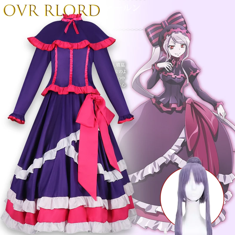 

Lod Shalltear готическое длинное платье Лолиты, винтажный костюм для косплея для женщин, наряд аниме на Хэллоуин, высокое качество, вечерние Лолита
