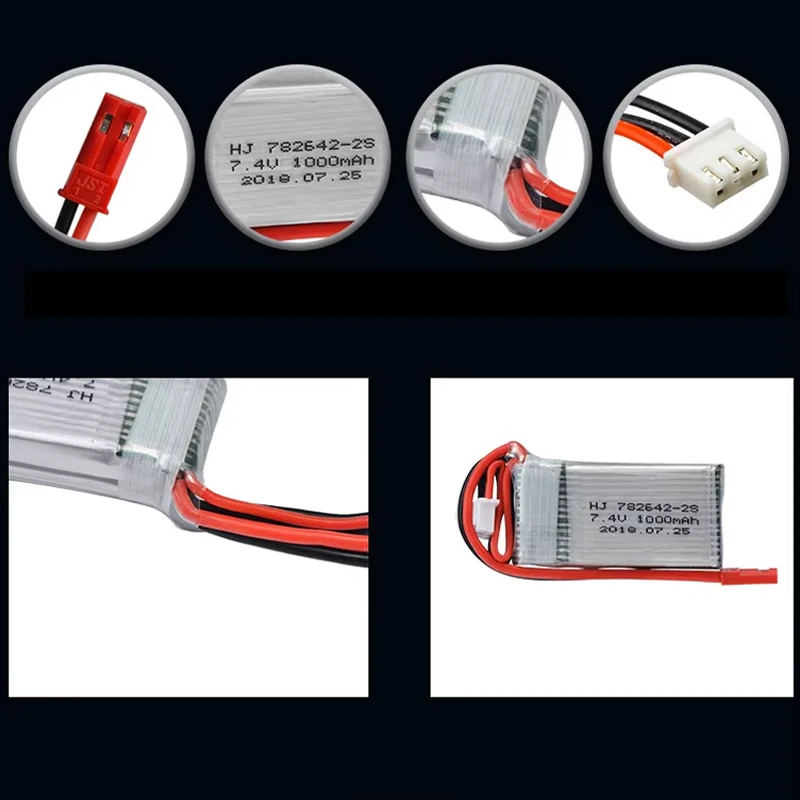 7.4v 1000mah Lipo Battery For Mjxrc X600 Upgrade 2s 1000mah 25c 782642 Lipo Battery For Toys Remote Control 7.4V Battery+Charger