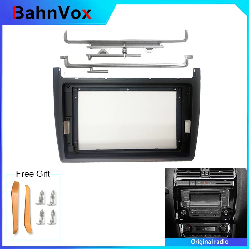 9 inch Android Car Radio frame for Volkswagen POLO 5 2008 - 2020 2din Stereo GPS Fascia bezel Panel Adapter wire harness