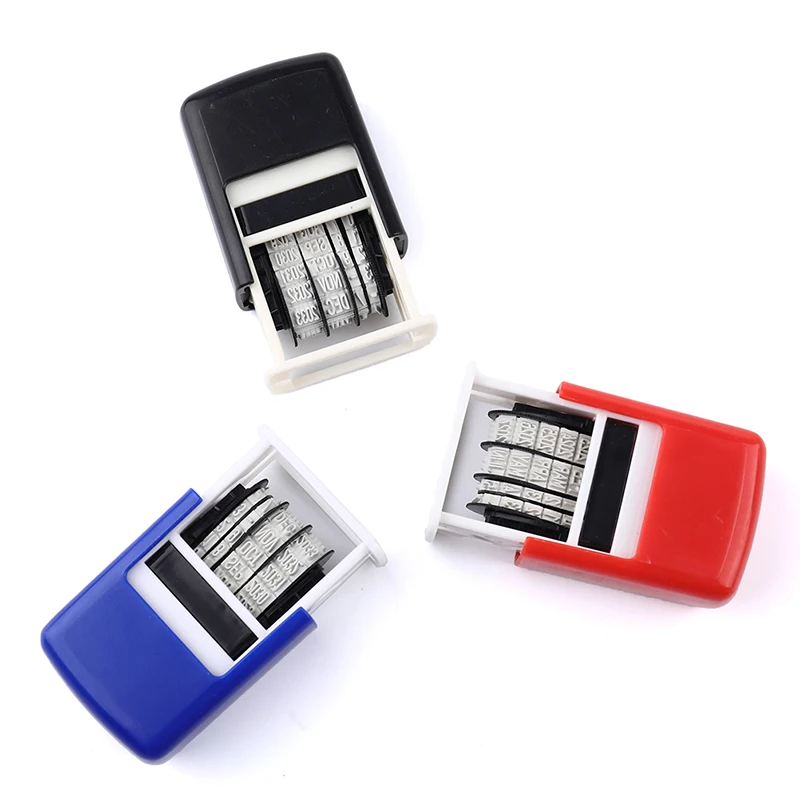 DIY Handle Account Date Stamps Stamping Mud Set Mini Self-Inking Stamps For Office Escolar Supplies Emboss