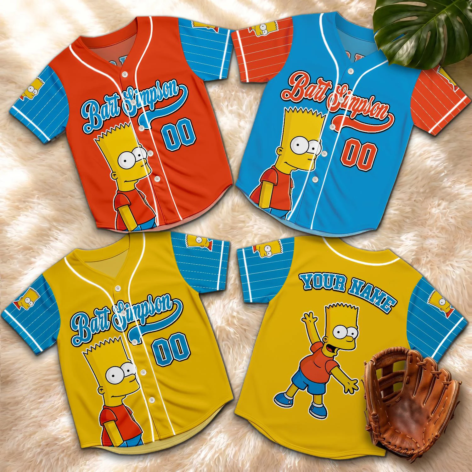 Camiseta de Béisbol Personalizada de Bart Simpson, Camiseta de Skateboard Personalizada para Niños y Niñas, Camiseta Divertida de los Simpsons para Adultos, Regalo para Fans