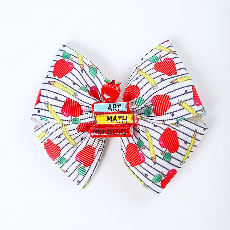 2pcs/set Fashion preppy style Multicolor print bow bow hair clip duck beak clip back Hair Accessories