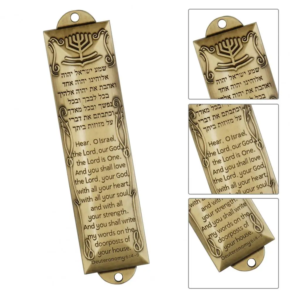 Door Ornament Door Mezuzah Case Metal Jewish Mezuzah Plaque Door Window Decoration Blessing Gift Corrosion Resistant for Home