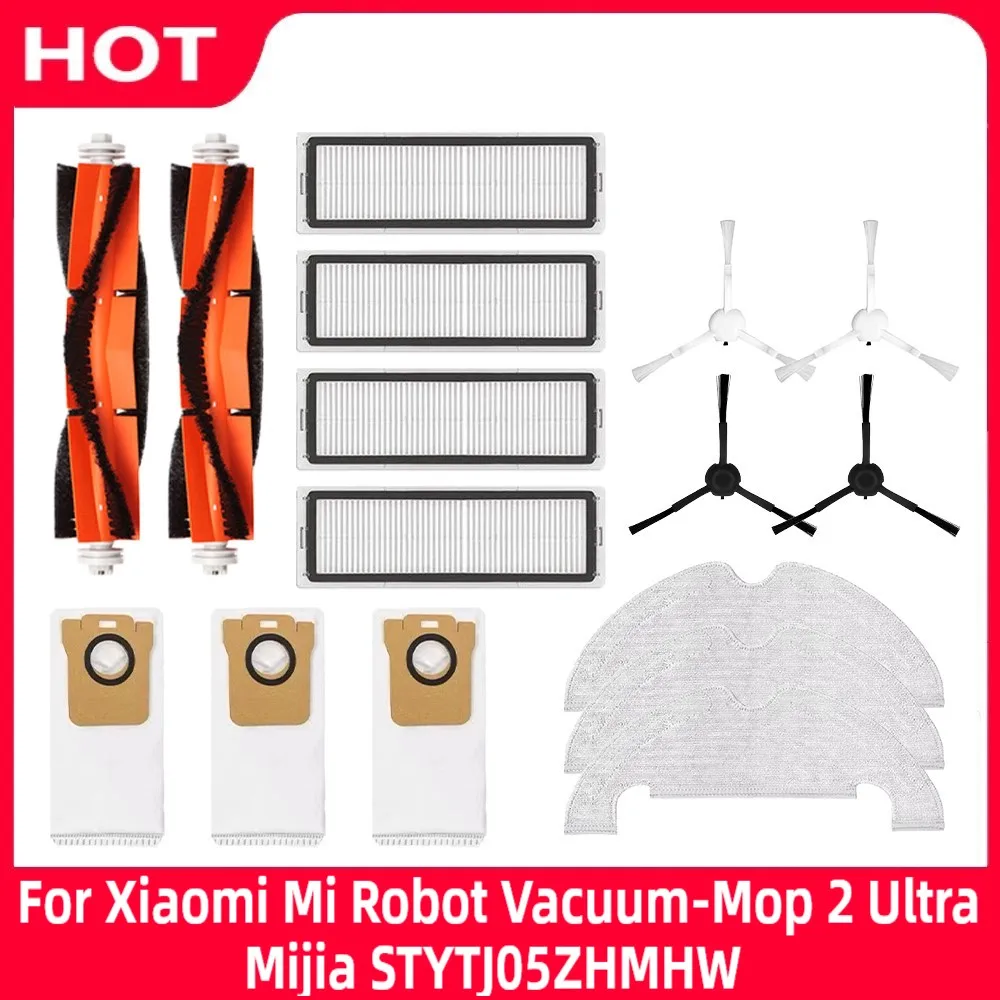 For Xiaomi Mi Robot Vacuum-Mop 2 Ultra Cleaner Parts Main Side Brush Hepa Filter Mop Rag Dust Bags STYTJ05ZHMHW Accessories