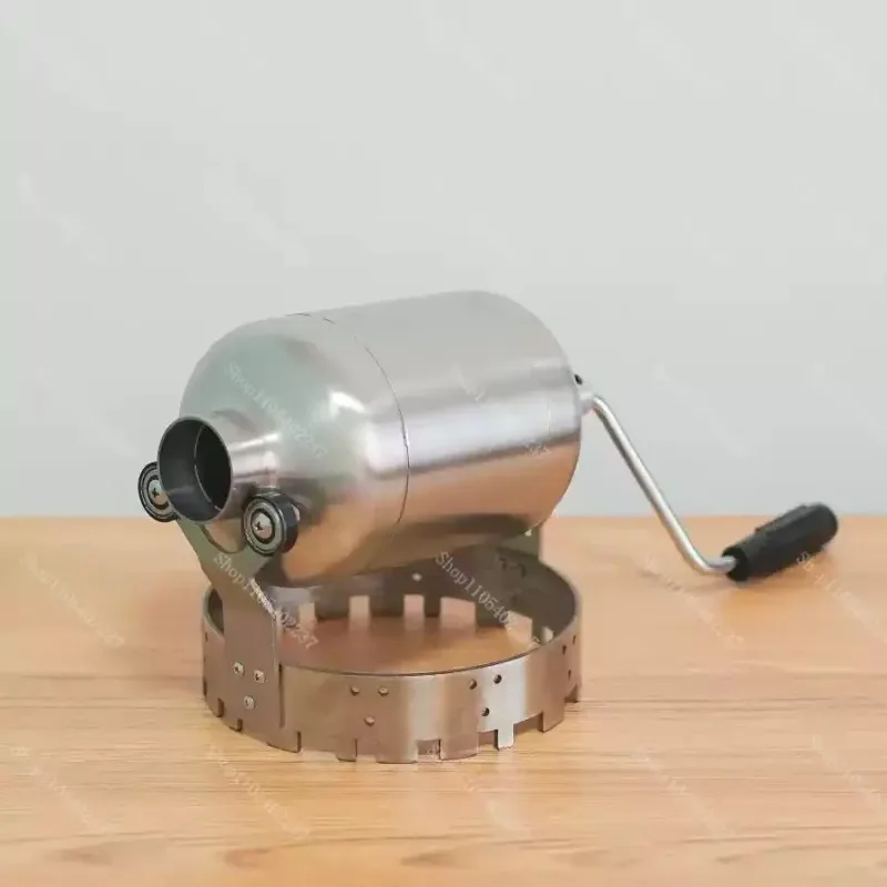 Hand Crank Manual Coffee Bean Roaster with Mesh Net for Home Use