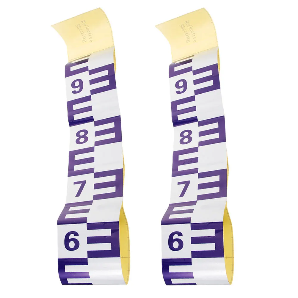 2Pcs Water Level Gauge Self Adhesive Reflective Stickers Accurate Depth Measurement Pool Pond Aquarium Ruler Indicator