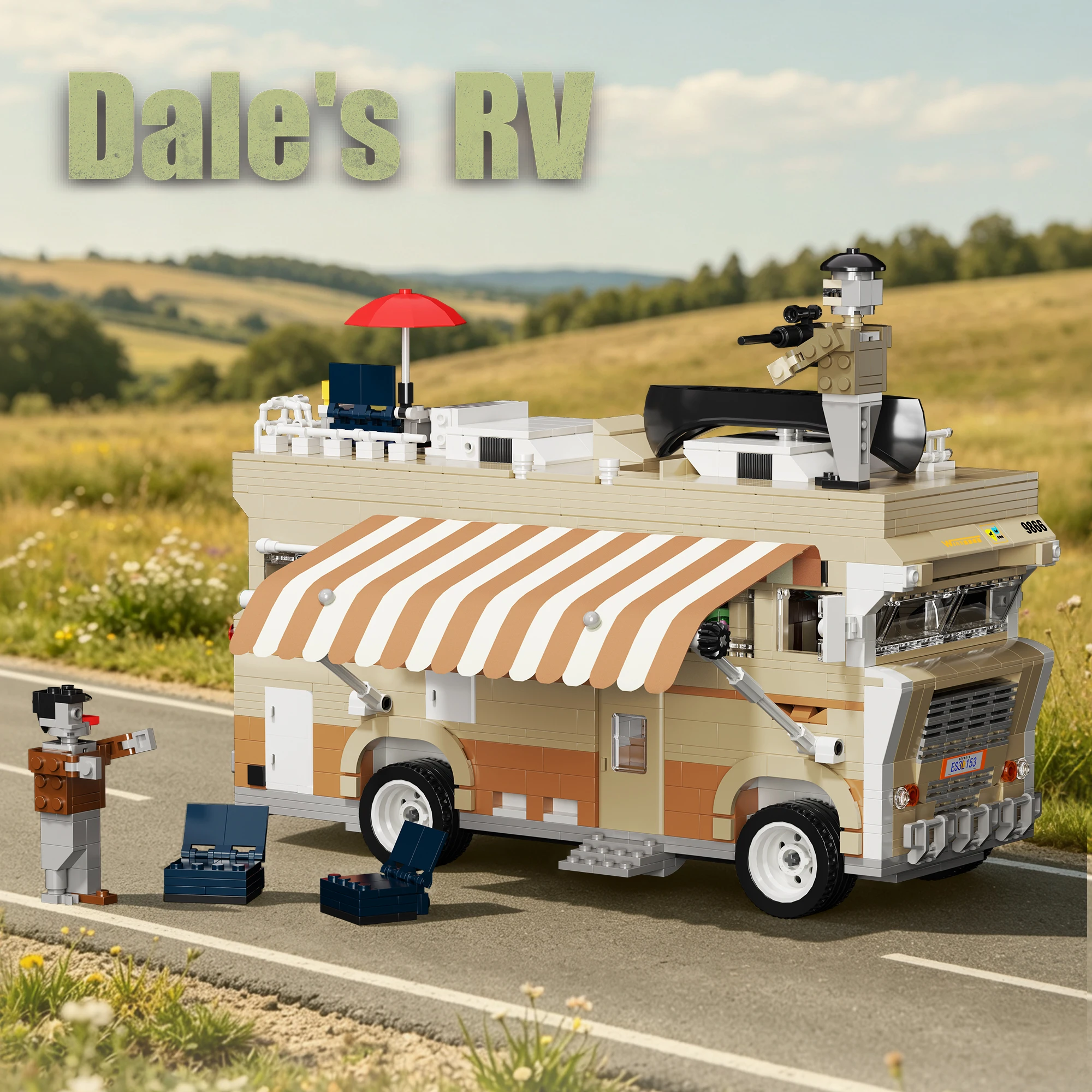Movie Walking MOC Tactical Dale's RV Vehicle Military Building Blocks Mobile Combat Car Assembly Adult Collectible Gift 2142PCS