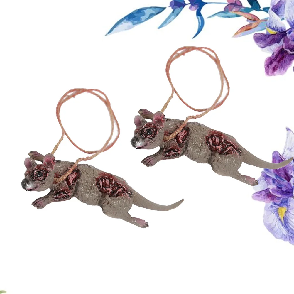 

2Pcs Bloody Rat Simulation Horror Animal Pendant Scary Halloween Party Hanging Ornament Decor Halloween Party Hanging Pendant