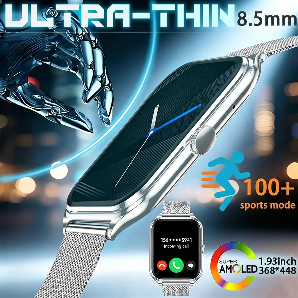 2026 New Ultra-thin Smartwatch 0.25 inch Bluetooth Call Health Monitor Watch IP68 Waterproof 100 Sport Smart Bracelet For Women