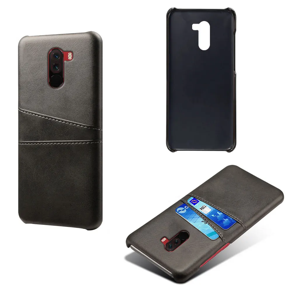 

Luxury Pu Leather Back Cover for Xiaomi Pocophone F1, Business Case for Xiaomi Poco F1, Wallet Card Slots, Phone Case