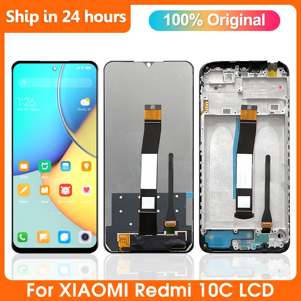 

6.71" Original For Xiaomi Redmi 10C Lcd Display Touch Screen Digitizer Assembly Replacement Parts With Frame, For Redmi 10C Lcd