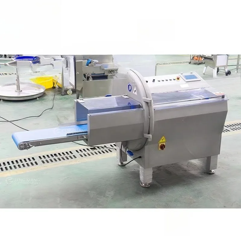 New Stainless Steel Meat Slicer Meat Cutting Machine Conveyor Automatic Operation Adjustable Thickness for Butcher Shop Kitchen