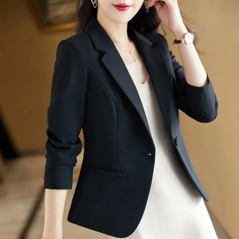 Abbigliamento donna Trend 2025 Blazer Donna Vita leggera chiusa Doppio strato Stile ampio Oro Premium Protezione solare a tre bottoni