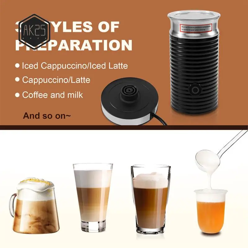 

AK25-New Automatic Hot And Cold Milk Froth Machine Home Cappuccino Coffee Maker Companion Milk Frother, EU Plug