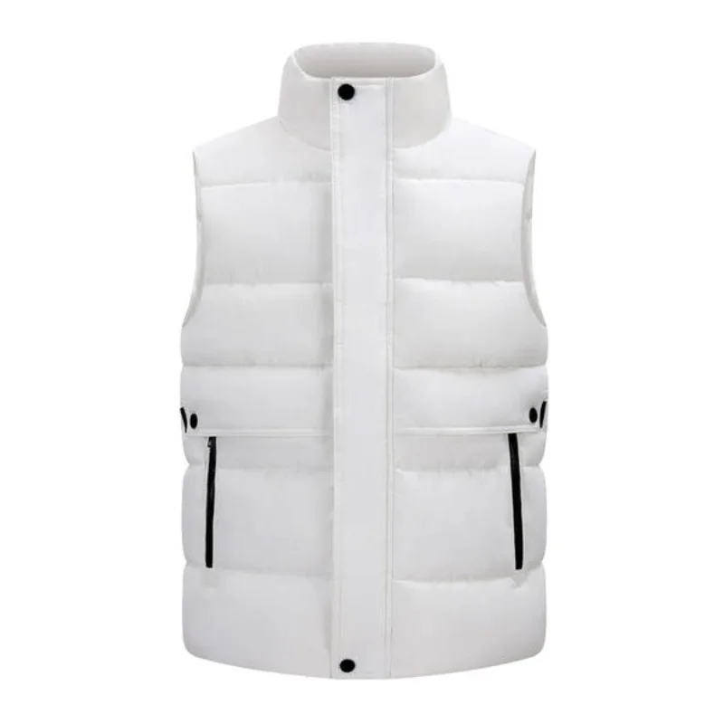 

2025 Double front flap with snap buttons and zippers Winter High-density T400 small-interval warm cotton-padded vest