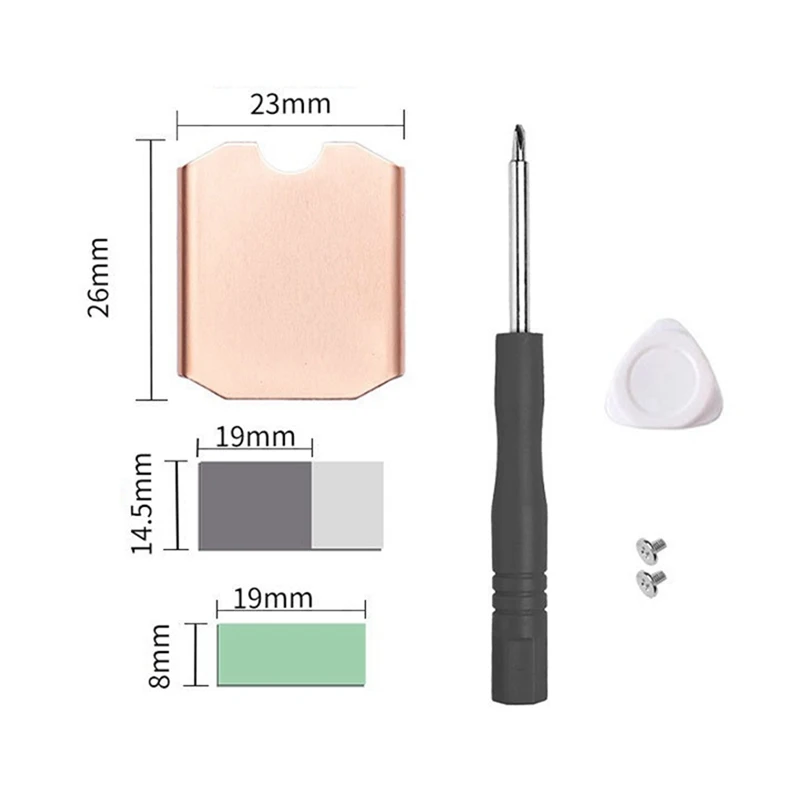 Disipador térmico de SSD 2230, disco duro de estado sólido, radiador de cobre para 2230 SSD, almohadilla térmica para consola de juegos, M2 Nvme, RISE-M.2