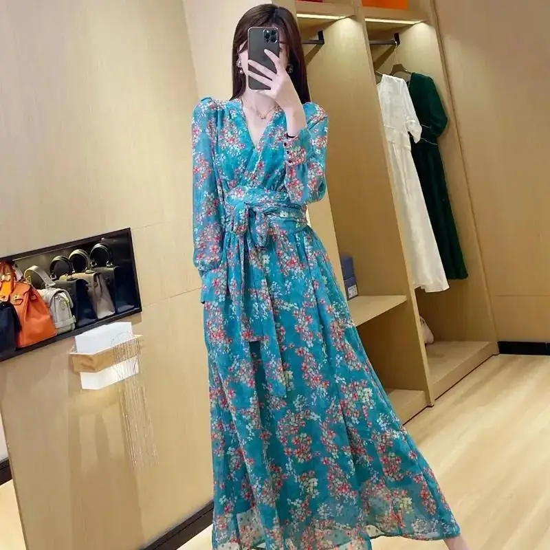 

Spring Summer Chic Party French Women High Waist Dress Party Casual Dresse Dresses Retro Long Vintage Bohemian Clothing 2023