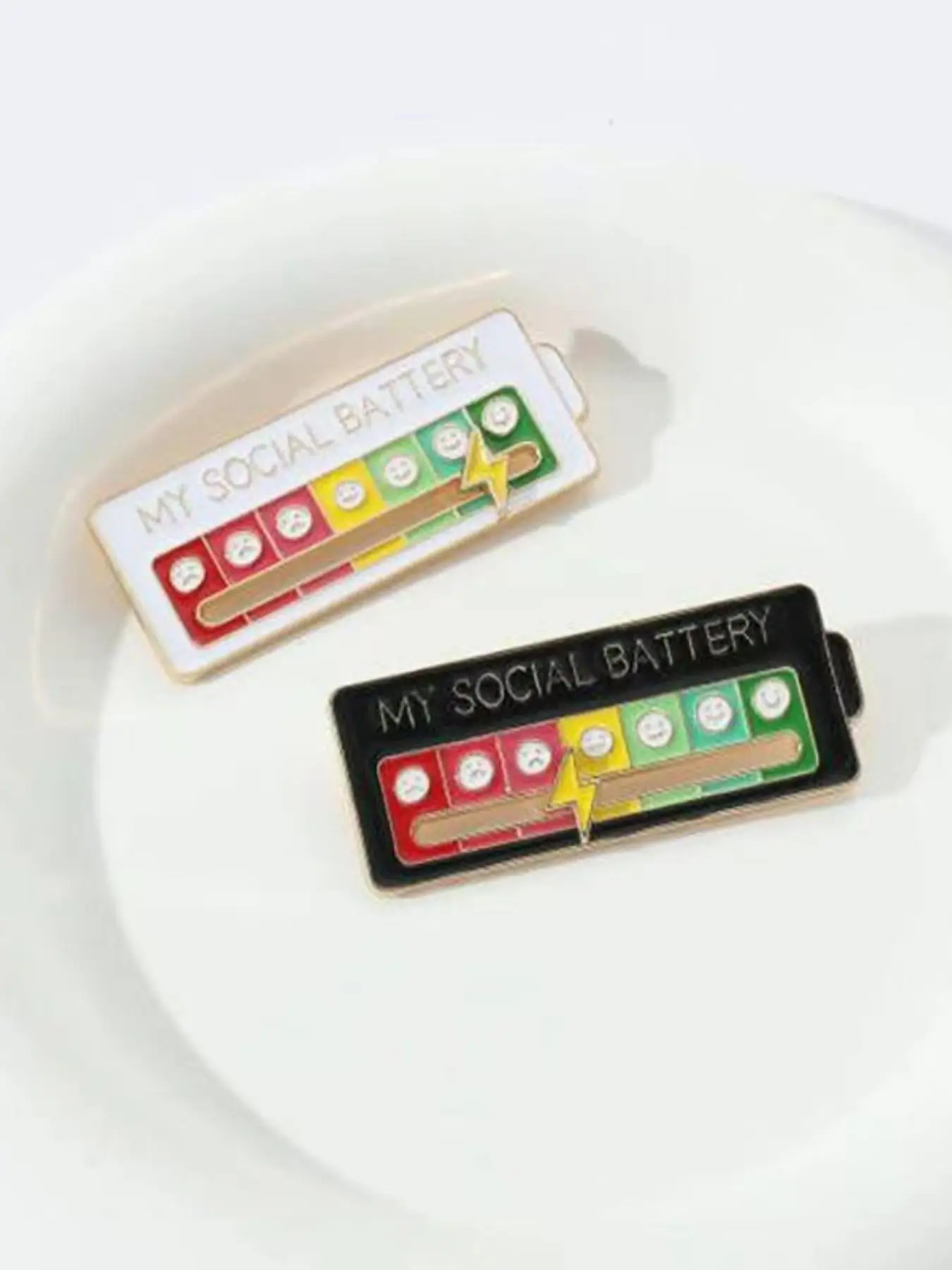 Mood conversion energy pin; Slider personality DIY social power alloy badge expression campus pin