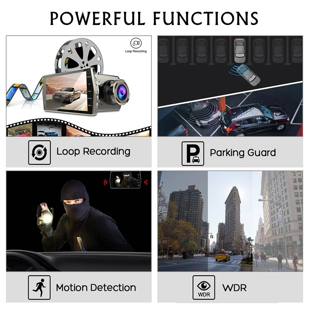 HD 1080P داش كام جهاز تسجيل فيديو رقمي للسيارات كاميرا مركبة محرك مسجل فيديو الصندوق الأسود السيارات داشكام اكسسوارات السيارات مسجل الرؤية الليلية