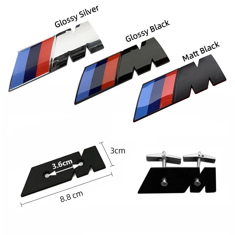 3D M Emblem Car Front Grille Badge Accessories For BMW M E46 E90 E60 F10 G20 F30 F20 G15 G30 X1 X2 X3 X4 X5 X6 X7 G16 G08 G26