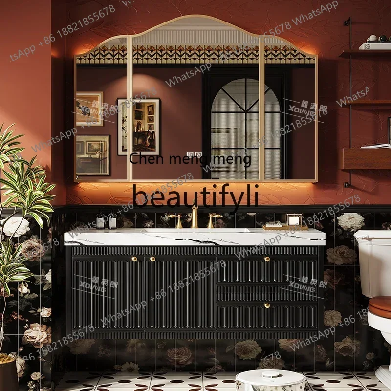 ss8350 French retro bathroom cabinet combination toilet washbasin cabinet high-end bathroom