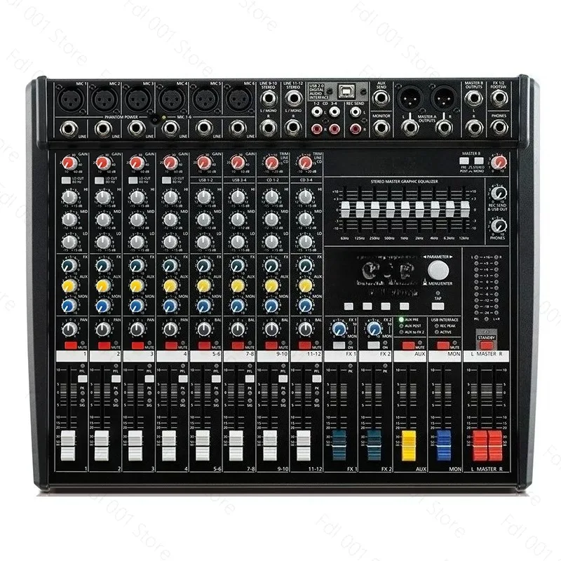 CMS1000-3 Profissional Audio Mixer with Cover Sound Console Compact Mixing System Effect Processor for Performance Stage