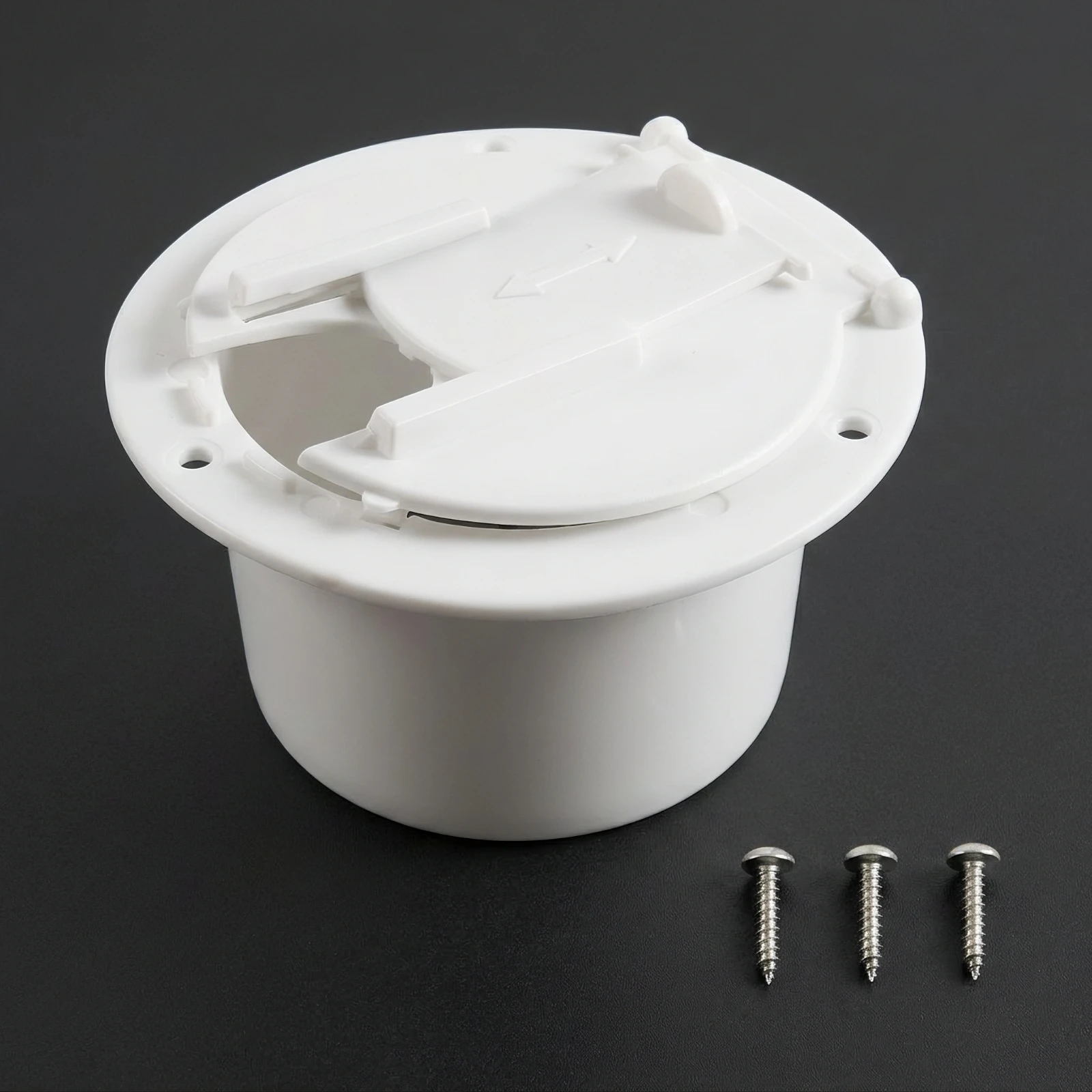 RV Cable Hatch Easy to Install Power Cord Hatch Cord Cover with Screws Water-Resistant Sleek for Campers