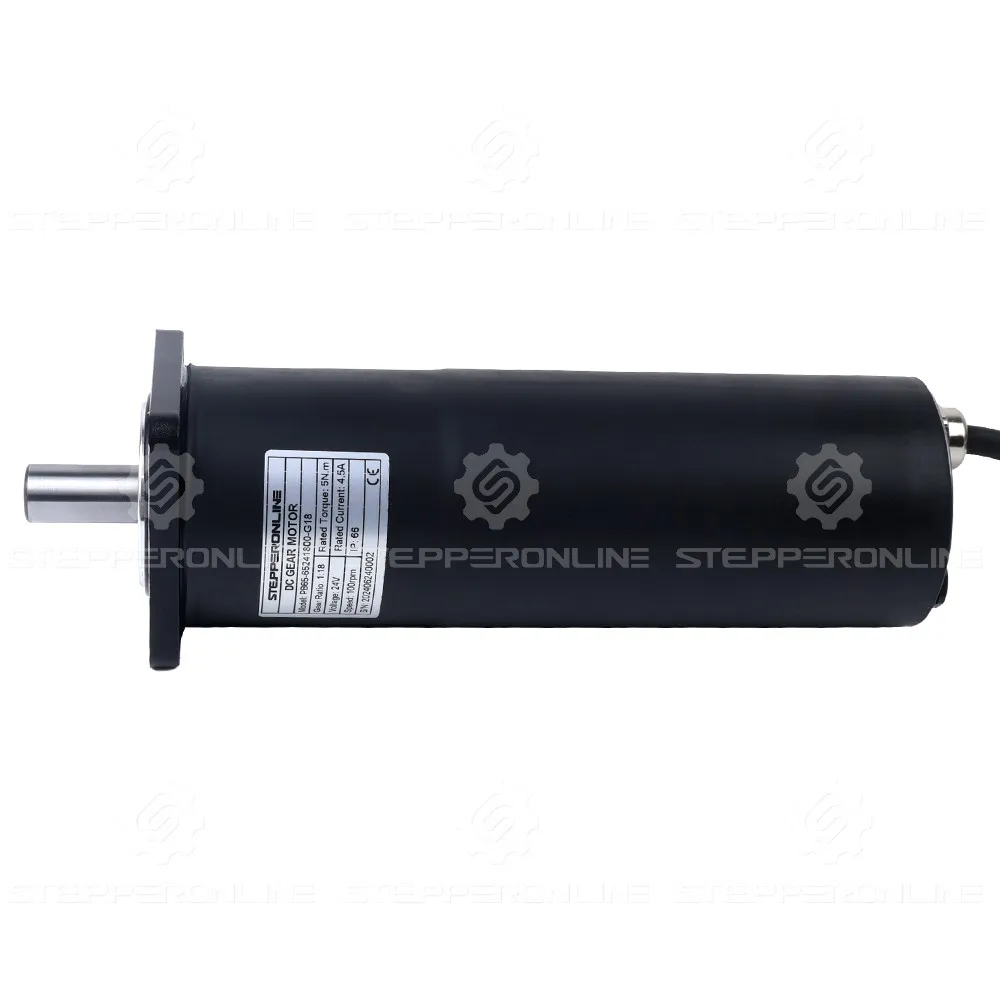 STEPPERONLINE 24V DC Brushed Gear Motor 5Nm/10Nm/45Nm w/18:1/36:1/184:1 Planetary Gearbox IP66 155°C[311°F]