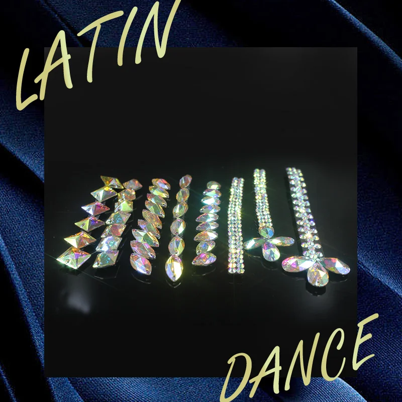 New Latin Dance Stage Diamond Embedded Headwear Children's Girls' Competition Flash Diamond Shape Head Flower Hair Accessory