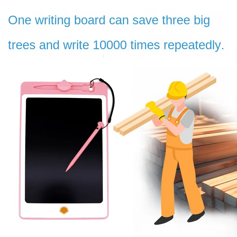 10 Inch LCD Handwriting Board Shell Graffiti Hand-Color Writing Board Eye Protection Drawing Board,Light Pink Easy To Use